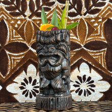 Load image into Gallery viewer, Hoa Kahiko Ku Tiki Mug (Dark Wood glaze), sculpted by Thor - Ceramic - Ready to Ship (FREE SHIPPING in U.S.)