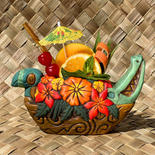 Load image into Gallery viewer, Tiki tOny's Flower Boat Canoe - Ceramic Tiki Mug - Ready to Ship! (FREE Shipping in U.S.)