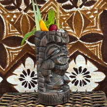Load image into Gallery viewer, Hoa Kahiko Ku Tiki Mug (Dark Wood glaze), sculpted by Thor - Ceramic - Ready to Ship (FREE SHIPPING in U.S.)