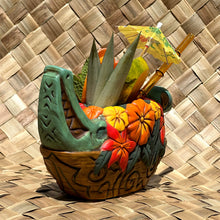 Load image into Gallery viewer, Tiki tOny's Flower Boat Canoe - Ceramic Tiki Mug - Ready to Ship! (FREE Shipping in U.S.)