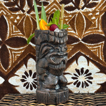 Load image into Gallery viewer, Hoa Kahiko Ku Tiki Mug (Dark Wood glaze), sculpted by Thor - Ceramic - Ready to Ship (FREE SHIPPING in U.S.)