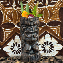 Load image into Gallery viewer, Hoa Kahiko Ku Tiki Mug (Dark Wood glaze), sculpted by Thor - Ceramic - Ready to Ship (FREE SHIPPING in U.S.)
