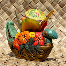Load image into Gallery viewer, Tiki tOny's Flower Boat Canoe - Ceramic Tiki Mug - Ready to Ship! (FREE Shipping in U.S.)