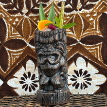 Load image into Gallery viewer, Hoa Kahiko Ku Tiki Mug (Dark Wood glaze), sculpted by Thor - Ceramic - Ready to Ship (FREE SHIPPING in U.S.)