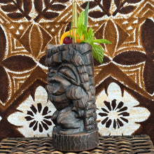 Load image into Gallery viewer, Hoa Kahiko Ku Tiki Mug (Dark Wood glaze), sculpted by Thor - Ceramic - Ready to Ship (FREE SHIPPING in U.S.)