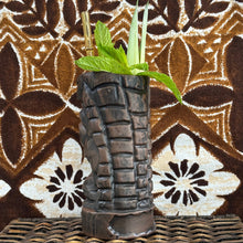 Load image into Gallery viewer, Hoa Kahiko Ku Tiki Mug (Dark Wood glaze), sculpted by Thor - Ceramic - Ready to Ship (FREE SHIPPING in U.S.)