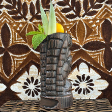 Load image into Gallery viewer, Hoa Kahiko Ku Tiki Mug (Dark Wood glaze), sculpted by Thor - Ceramic - Ready to Ship (FREE SHIPPING in U.S.)