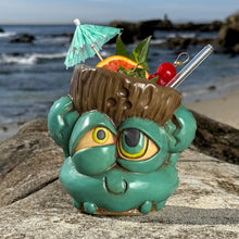 Load image into Gallery viewer, Tiki tOny's Blue King Coconut - Ceramic Tiki Mug - Limited Edition of 250 - Ready to Ship! (FREE Shipping in U.S.)
