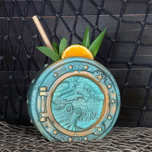 Load image into Gallery viewer, DIVE! DIVE! DIVE! Ocean Patina Edition - Ceramic Tiki Mug, sculpt by Thor - Ready to Ship! (FREE SHIPPING in U.S.)