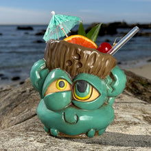 Load image into Gallery viewer, Tiki tOny's Blue King Coconut - Ceramic Tiki Mug - Limited Edition of 250 - Ready to Ship! (FREE Shipping in U.S.)