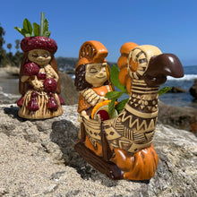 Load image into Gallery viewer, "it's a hula world" Tiki Mug, Outrigger Boy - #2 of a 2 mug series, designed and sculpted by Thor - Ready to Ship! (FREE SHIPPING in U.S.)
