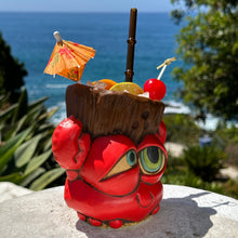 Load image into Gallery viewer, Tiki tOny's Red King Coconut - Ceramic Tiki Mug - Ready to Ship! (FREE Shipping in U.S.)