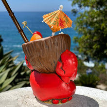 Load image into Gallery viewer, Tiki tOny's Red King Coconut - Ceramic Tiki Mug - Ready to Ship! (FREE Shipping in U.S.)