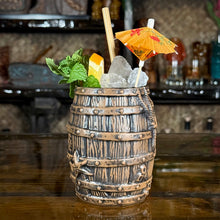 Load image into Gallery viewer, Sunken Rum Barrel Tiki Mug, sculpted by Thor - Ready to Ship! (FREE SHIPPING in U.S.)