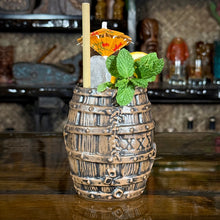 Load image into Gallery viewer, Sunken Rum Barrel Tiki Mug, sculpted by Thor - Ready to Ship! (FREE SHIPPING in U.S.)