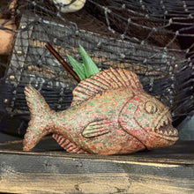 Load image into Gallery viewer, Jungle River Piranha ceramic Tiki Mug - 3 Limited Editions of 275 Combined - Made in USA - Ready to Ship! - (FREE Shipping in U.S.)