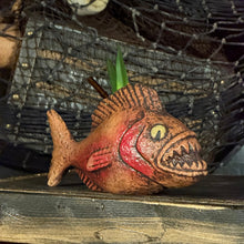 Load image into Gallery viewer, Jungle River Piranha ceramic Tiki Mug - 3 Limited Editions of 275 Combined - Made in USA - Ready to Ship! - (FREE Shipping in U.S.)