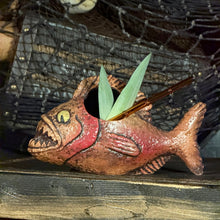 Load image into Gallery viewer, Jungle River Piranha ceramic Tiki Mug - 3 Limited Editions of 275 Combined - Made in USA - Ready to Ship! - (FREE Shipping in U.S.)