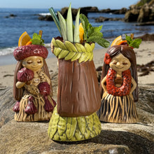 Load image into Gallery viewer, "it's a hula world" Tiki Mug, Hula Girl Ti - #4 of a 4 mug series - Ready to Ship! (FREE Shipping in U.S.)
