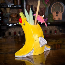 Load image into Gallery viewer, Flipper Sipper - Ceramic Tiki Mug, sculpt by Thor - Ready to Ship (FREE SHIPPING in U.S.)