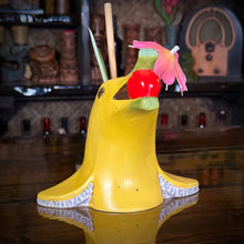 Load image into Gallery viewer, Flipper Sipper - Ceramic Tiki Mug, sculpt by Thor - Ready to Ship (FREE SHIPPING in U.S.)
