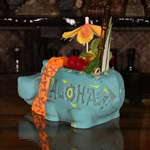 Load image into Gallery viewer, Hippo in Paradise "Bubbles" Tiki Mug, sculpt by Thor - Ready to Ship! (FREE SHIPPING in U.S.)