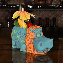 Load image into Gallery viewer, Hippo in Paradise "Bubbles" Tiki Mug, sculpt by Thor - Ready to Ship! (FREE SHIPPING in U.S.)