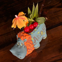 Load image into Gallery viewer, Hippo in Paradise "Bubbles" Tiki Mug, sculpt by Thor - Ready to Ship! (FREE SHIPPING in U.S.)