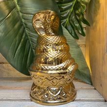 Load image into Gallery viewer, Golden Cobra Idol Tiki Mug, designed and sculpted by Thor - Ready to Ship! (FREE SHIPPING in U.S.)