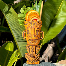Load image into Gallery viewer, Jeff Granito's Planter's Punch Tiki Mug, Hibiscus Heat (Orange) - Limited Edition of 500, sculpted by Thor - Ready to Ship! (FREE SHIPPING in U.S.)