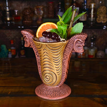 Load image into Gallery viewer, Doug Horne&#39;s Outrigger Chalice Tiki Mug, sculpted by Thor - Ready to Ship (FREE SHIPPING in U.S.)
