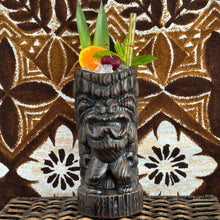 Load image into Gallery viewer, Hoa Kahiko Ku Tiki Mug (Dark Wood glaze), sculpted by Thor - Ceramic - Ready to Ship (FREE SHIPPING in U.S.)
