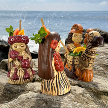 Load image into Gallery viewer, &quot;it&#39;s a hula world&quot; Tiki Mug, Hula Girl Too - #3 of a 4 mug series, sculpted by Thor - Ready to Ship
