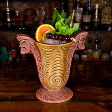 Load image into Gallery viewer, Doug Horne&#39;s Outrigger Chalice Tiki Mug, sculpted by Thor - Ready to Ship (FREE SHIPPING in U.S.)
