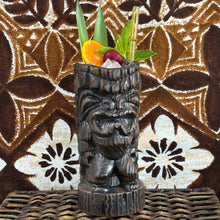 Load image into Gallery viewer, Hoa Kahiko Ku Tiki Mug (Dark Wood glaze), sculpted by Thor - Ceramic - Limited Edition / Limited Time Pre-Order
