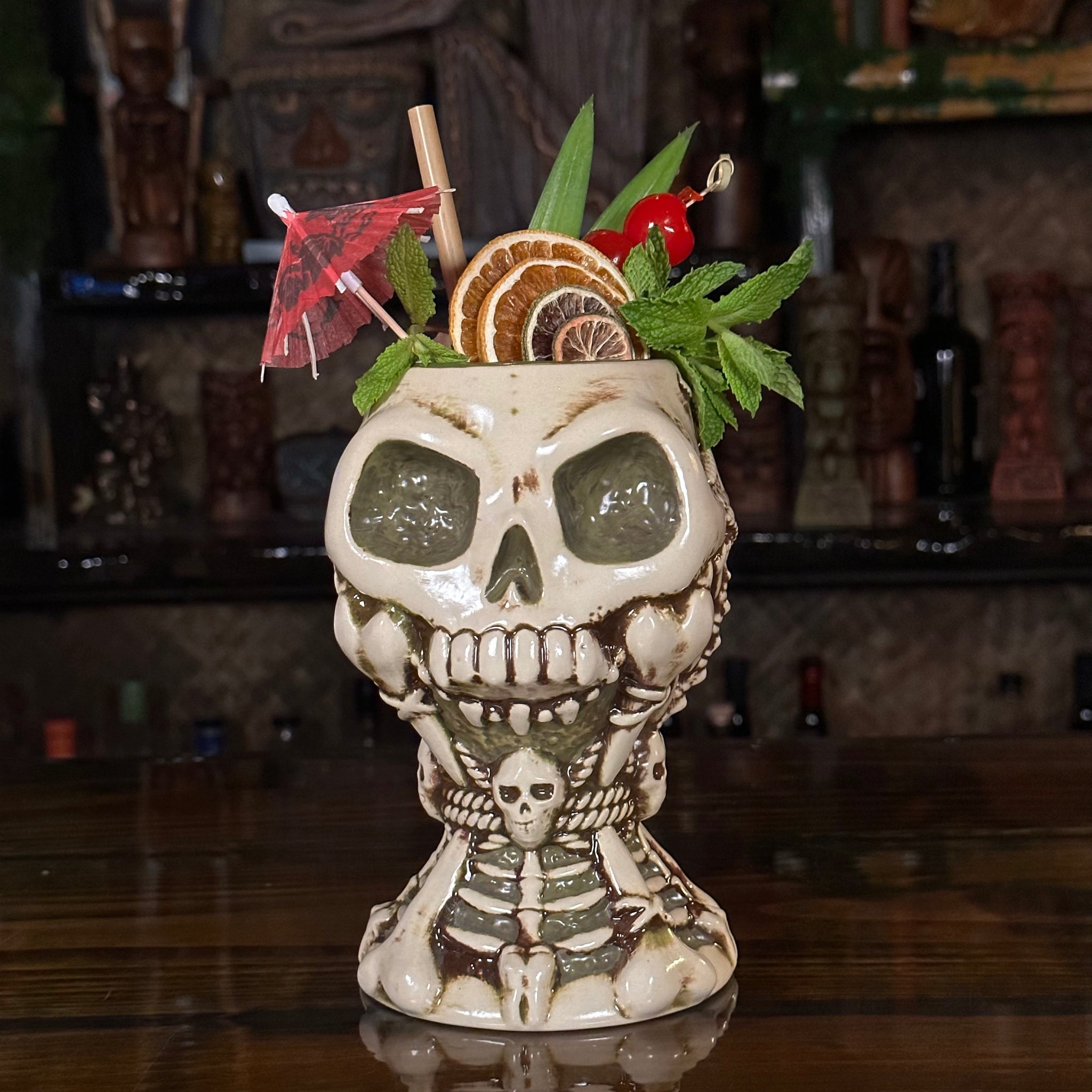 Jeff Granito's Calix Mortis II ceramic Tiki Mug, sculpted by Thor