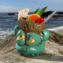 Load image into Gallery viewer, Tiki tOny's Blue King Coconut - Ceramic Tiki Mug -  Limited Edition of 250 - Ready to Ship! (FREE Shipping in U.S.)
