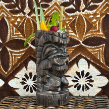 Load image into Gallery viewer, Hoa Kahiko Ku Tiki Mug (Dark Wood glaze), sculpted by Thor - Ceramic - Ready to Ship (FREE SHIPPING in U.S.)
