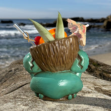 Load image into Gallery viewer, Tiki tOny's Blue King Coconut - Ceramic Tiki Mug -  Limited Edition of 250 - Ready to Ship! (FREE Shipping in U.S.)
