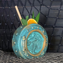 Load image into Gallery viewer, DIVE! DIVE! DIVE!  Ocean Patina Edition - Ceramic Tiki Mug, sculpt by Thor - Ready to Ship!
