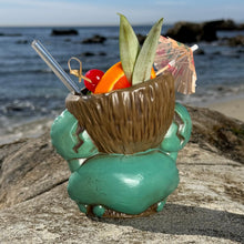Load image into Gallery viewer, Tiki tOny's Blue King Coconut - Ceramic Tiki Mug -  Limited Edition of 250 - Ready to Ship! (FREE Shipping in U.S.)
