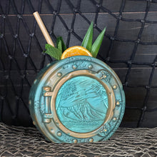 Load image into Gallery viewer, DIVE! DIVE! DIVE!  Ocean Patina Edition - Ceramic Tiki Mug, sculpt by Thor - Ready to Ship!
