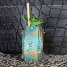 Load image into Gallery viewer, DIVE! DIVE! DIVE!  Ocean Patina Edition - Ceramic Tiki Mug, sculpt by Thor - Ready to Ship!

