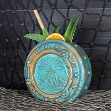 Load image into Gallery viewer, DIVE! DIVE! DIVE!  Ocean Patina Edition - Ceramic Tiki Mug, sculpt by Thor - Ready to Ship!
