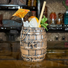 Load image into Gallery viewer, Sunken Rum Barrel Tiki Mug, sculpted by Thor -  Ready to Ship! (FREE SHIPPING in U.S.)
