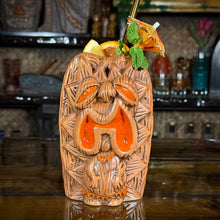 Load image into Gallery viewer, The Griper Tiki Mug (Orange) designed by Ken Ruzic, sculpted by Thor - Limited Edition of 250 - Ready to Ship! (FREE SHIPPING in U.S.)
