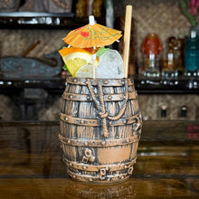 Load image into Gallery viewer, Sunken Rum Barrel Tiki Mug, sculpted by Thor -  Ready to Ship! (FREE SHIPPING in U.S.)
