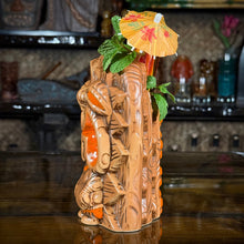 Load image into Gallery viewer, The Griper Tiki Mug (Orange) designed by Ken Ruzic, sculpted by Thor - Limited Edition of 250 - Ready to Ship! (FREE SHIPPING in U.S.)
