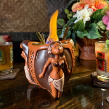 Load image into Gallery viewer, The Restless Native's Wahine Trio ceramic Tiki Mug Bowl - Limited Release of 100 - Made in USA - Ready to Ship!
