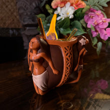 Load image into Gallery viewer, The Restless Native's Wahine Trio ceramic Tiki Mug Bowl - Limited Release of 100 - Made in USA - Ready to Ship!
